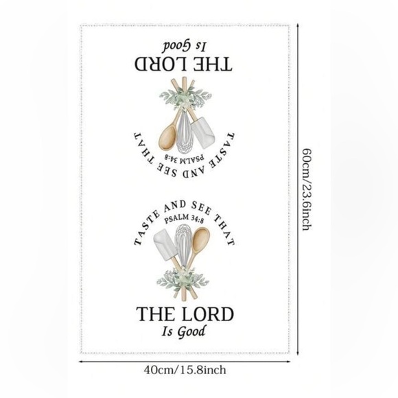 Christian Hand Towel, Bible Verse Psalm 34:8 - Picture 3 of 4